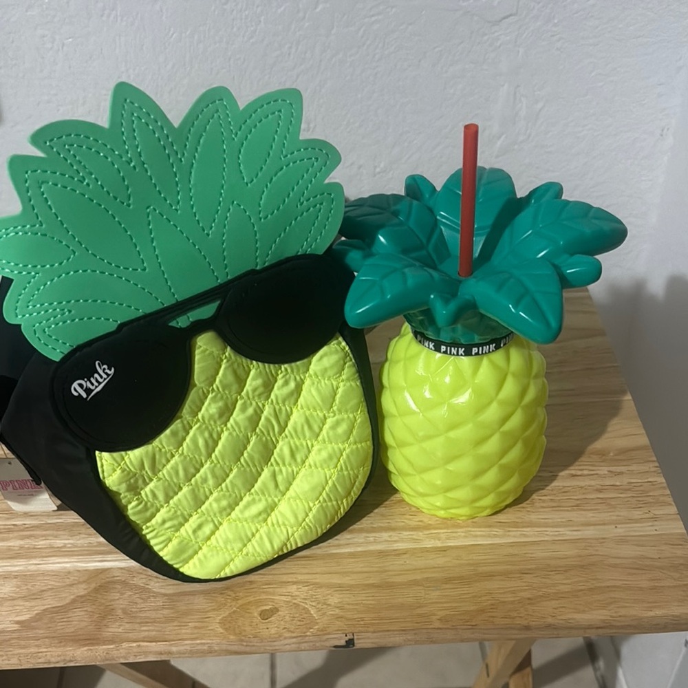 Pineapple Themed Bag and Cup Set